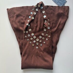 Paloma Wool Brown Mini Dress with Silver Accents
